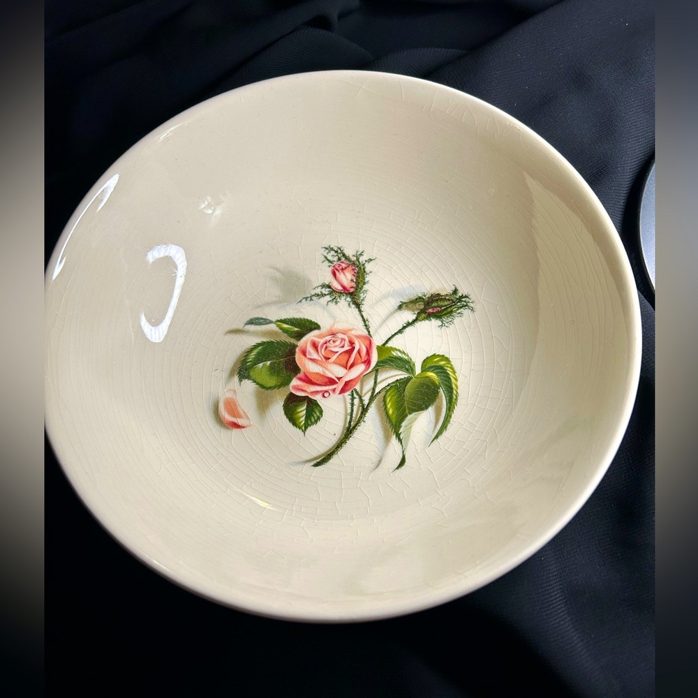 BALLERINA VTG 50s Ceramic Beautiful floral bowl. Made in USA